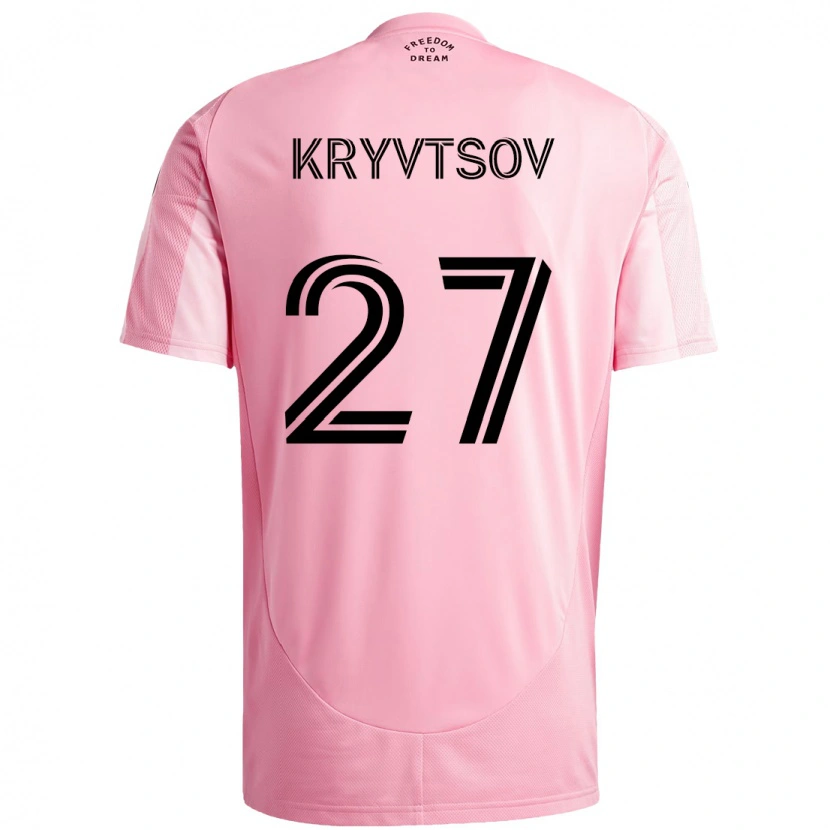Danxen Niño Camiseta Sergiy Kryvtsov #27 Rosa Negro 1ª Equipación 2025/26 La Camisa