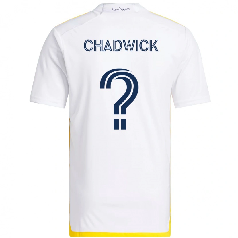 Danxen Niño Camiseta Edward Chadwick #0 Blanco Amarillo 1ª Equipación 2025/26 La Camisa