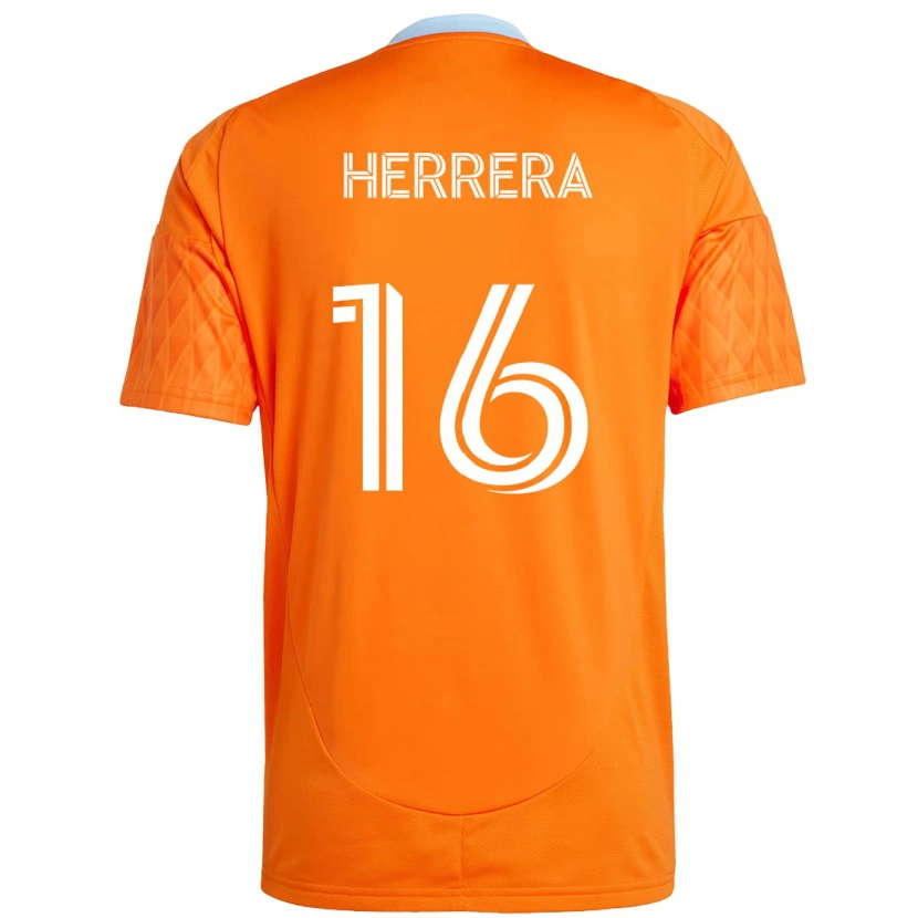 Danxen Niño Camiseta Hector Herrera #16 Morado Naranja 1ª Equipación 2025/26 La Camisa