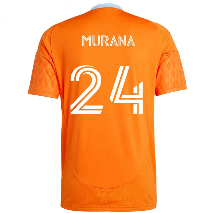 Danxen Niño Camiseta Mujeeb Murana #24 Morado Naranja 1ª Equipación 2025/26 La Camisa