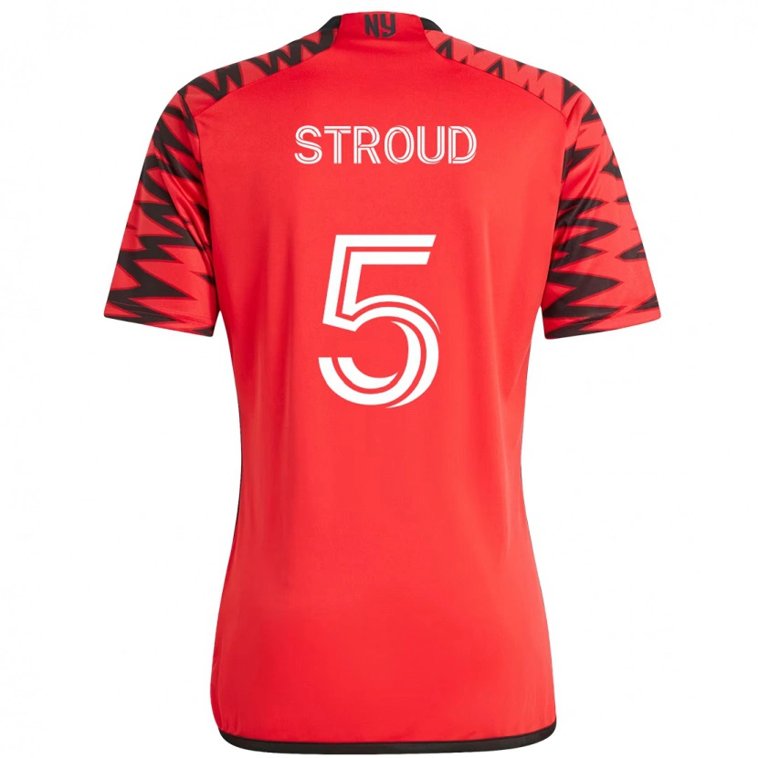 Danxen Niño Camiseta Peter Stroud #5 Rojo Negro 1ª Equipación 2025/26 La Camisa