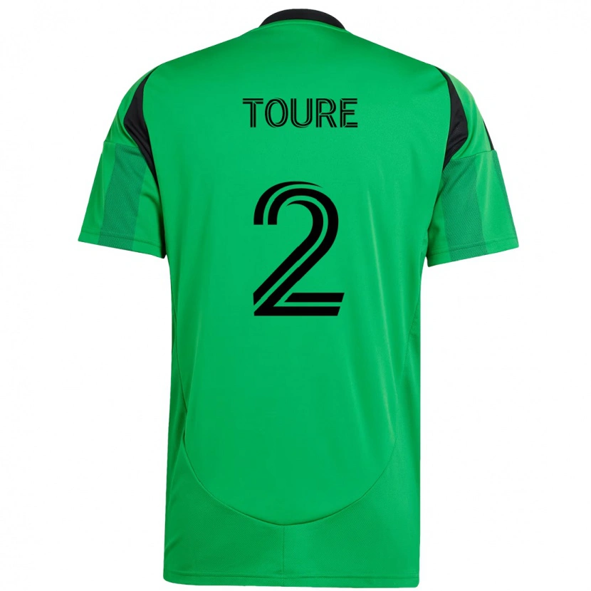 Danxen Niño Camiseta Cheick Touré #2 Blanco Verde 1ª Equipación 2025/26 La Camisa