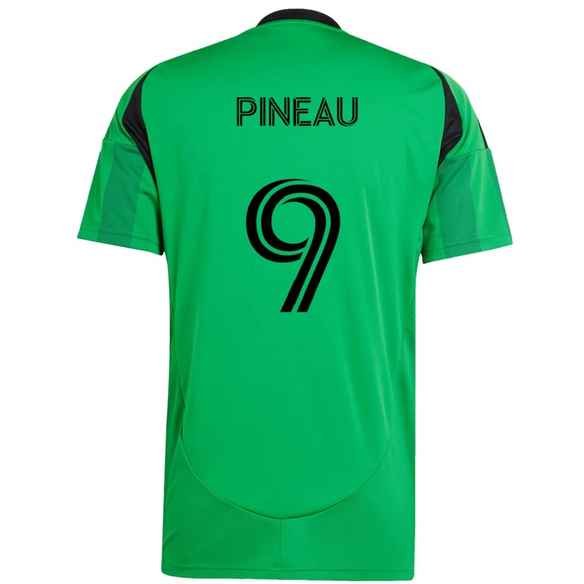 Danxen Niño Camiseta Sebastien Pineau #9 Blanco Verde 1ª Equipación 2025/26 La Camisa