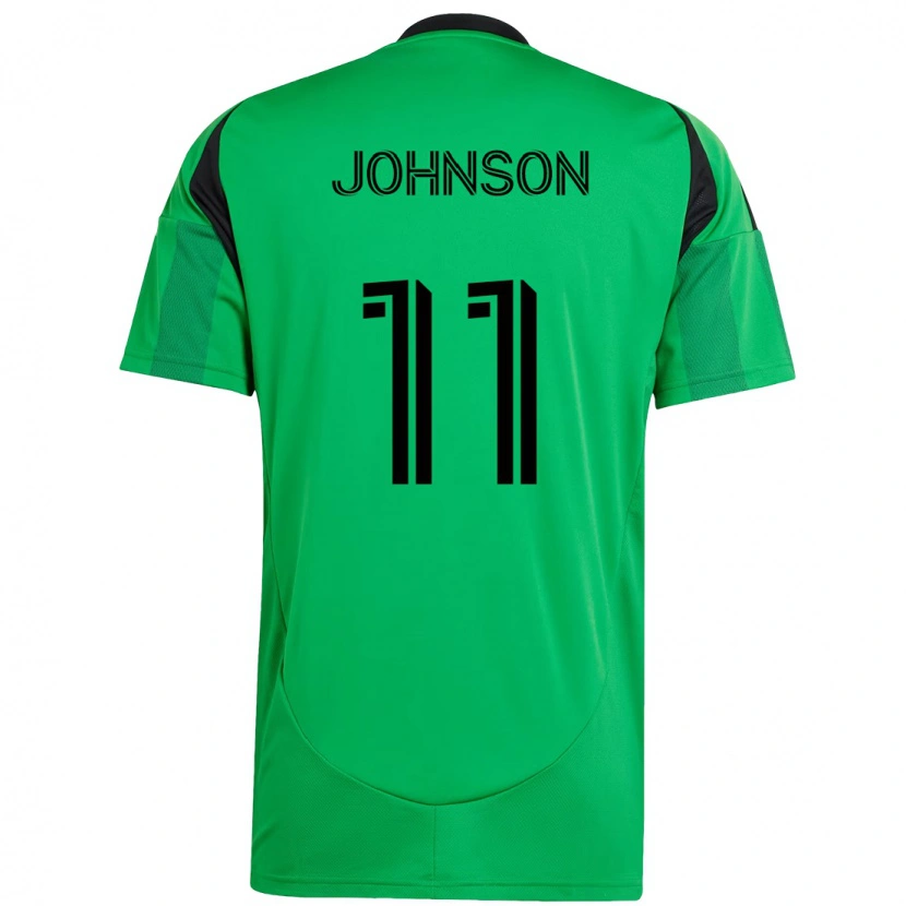 Danxen Niño Camiseta Emmanuel Johnson #11 Blanco Verde 1ª Equipación 2025/26 La Camisa