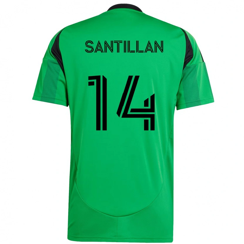 Danxen Niño Camiseta Jonathan Santillan #14 Blanco Verde 1ª Equipación 2025/26 La Camisa