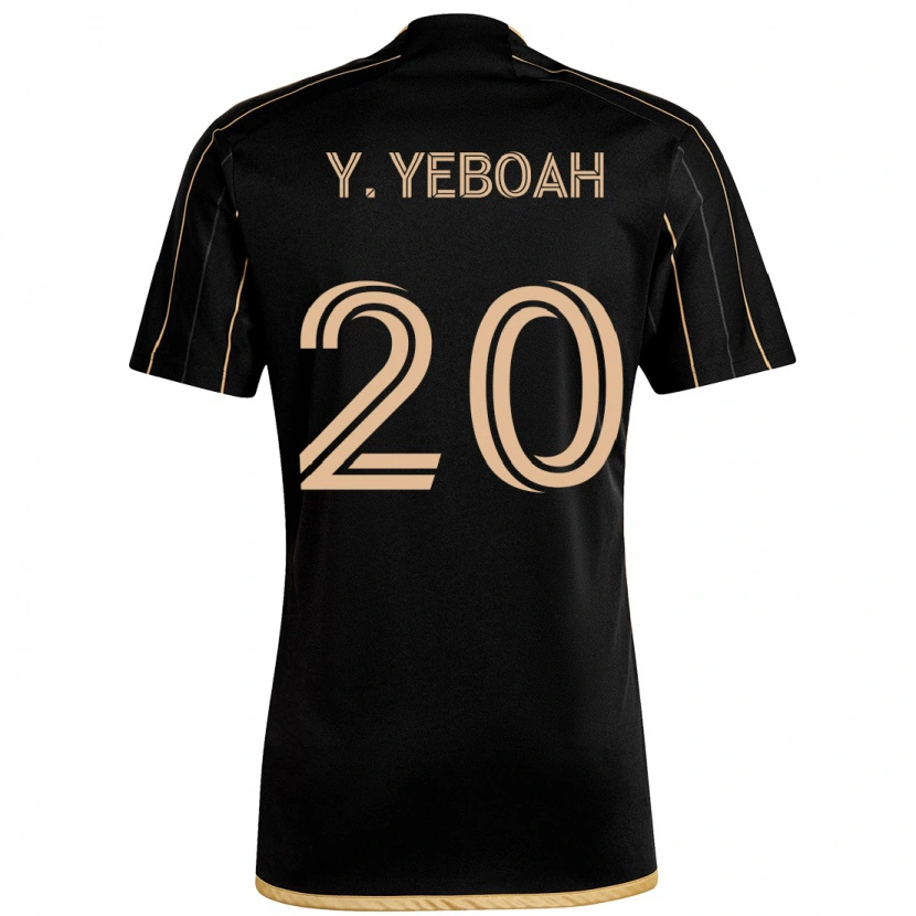 Danxen Niño Camiseta Yaw Yeboah #20 Negro Marrón 1ª Equipación 2025/26 La Camisa