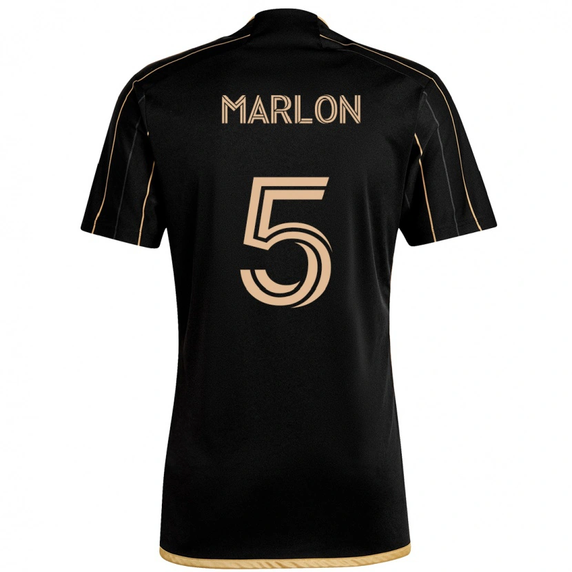 Danxen Niño Camiseta Marlon #5 Negro Marrón 1ª Equipación 2025/26 La Camisa