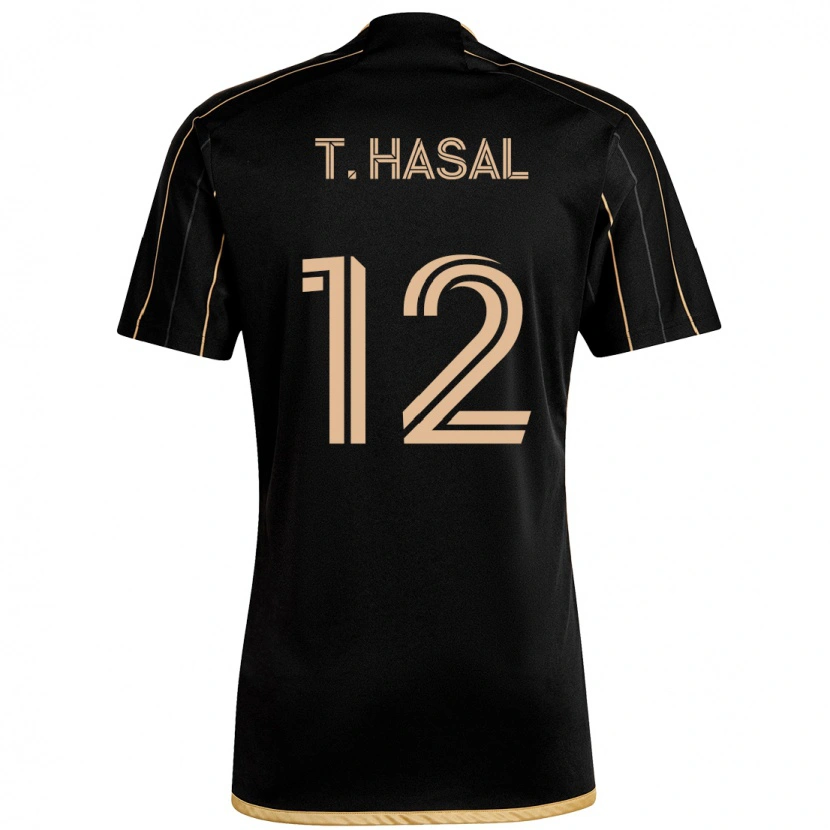 Danxen Niño Camiseta Thomas Hasal #12 Blanco Marrón 1ª Equipación 2025/26 La Camisa