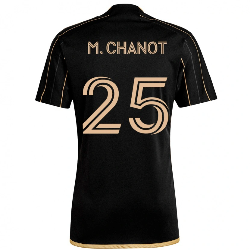 Danxen Niño Camiseta Maxime Chanot #25 Negro Marrón 1ª Equipación 2025/26 La Camisa