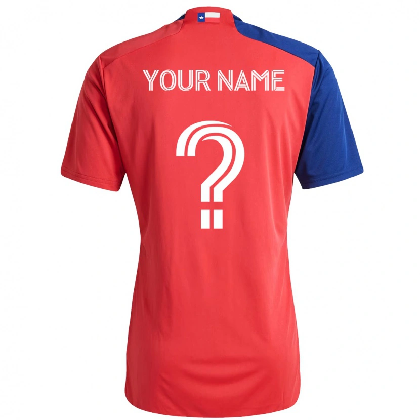 Danxen Niño Camiseta Su Nombre #0 Azul Claro Rojo 1ª Equipación 2025/26 La Camisa