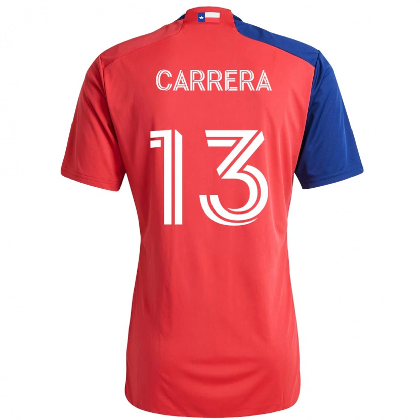 Danxen Niño Camiseta Antonio Carrera #13 Azul Claro Rojo 1ª Equipación 2025/26 La Camisa