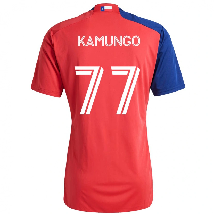 Danxen Niño Camiseta Bernard Kamungo #77 Azul Claro Rojo 1ª Equipación 2025/26 La Camisa