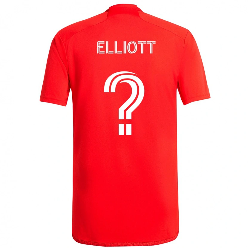Danxen Niño Camiseta Jack Elliott #0 Rojo Blanco 1ª Equipación 2025/26 La Camisa