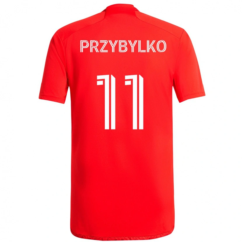 Danxen Niño Camiseta Kacper Przybylko #11 Rojo Blanco 1ª Equipación 2025/26 La Camisa