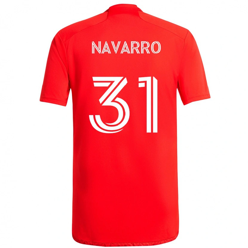 Danxen Niño Camiseta Federico Navarro #31 Rojo Blanco 1ª Equipación 2025/26 La Camisa
