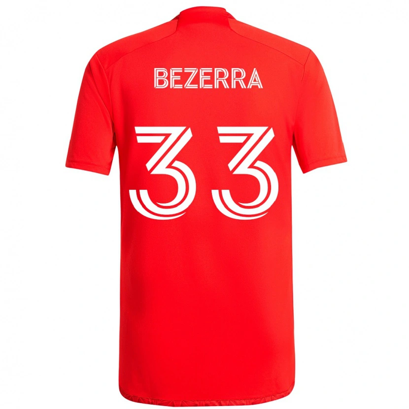 Danxen Niño Camiseta Victor Bezerra #33 Rojo Blanco 1ª Equipación 2025/26 La Camisa