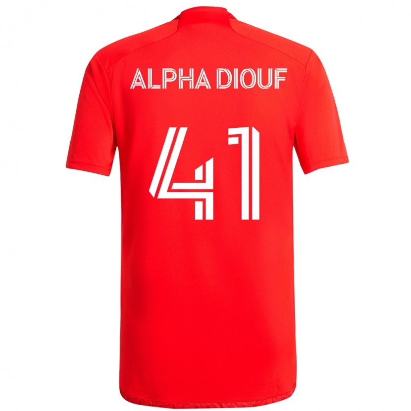 Danxen Niño Camiseta Jean Alpha Diouf #41 Rojo Blanco 1ª Equipación 2025/26 La Camisa