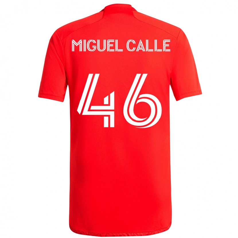 Danxen Niño Camiseta Juan Miguel Calle #46 Rojo Blanco 1ª Equipación 2025/26 La Camisa
