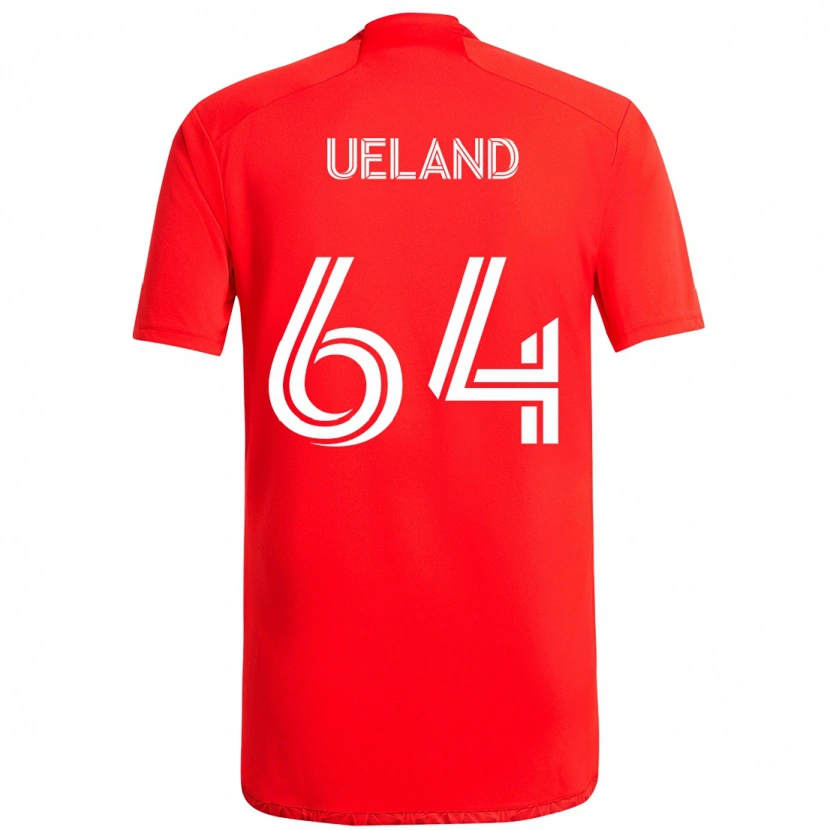 Danxen Niño Camiseta Andreas Ueland #64 Rojo Blanco 1ª Equipación 2025/26 La Camisa