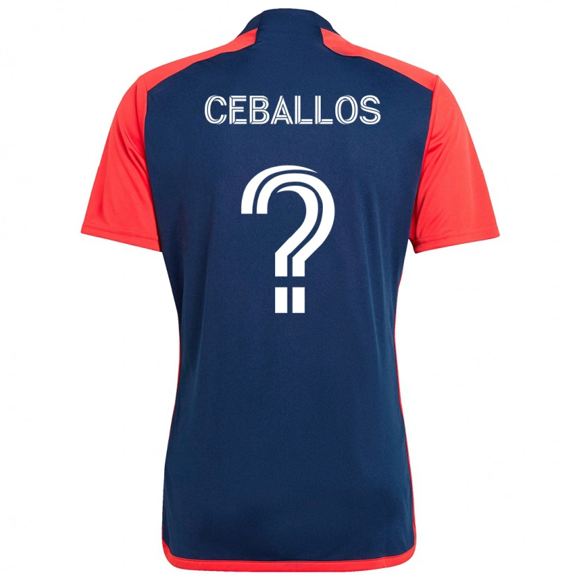 Danxen Niño Camiseta Brayan Ceballos #0 Azul Rojo 1ª Equipación 2025/26 La Camisa