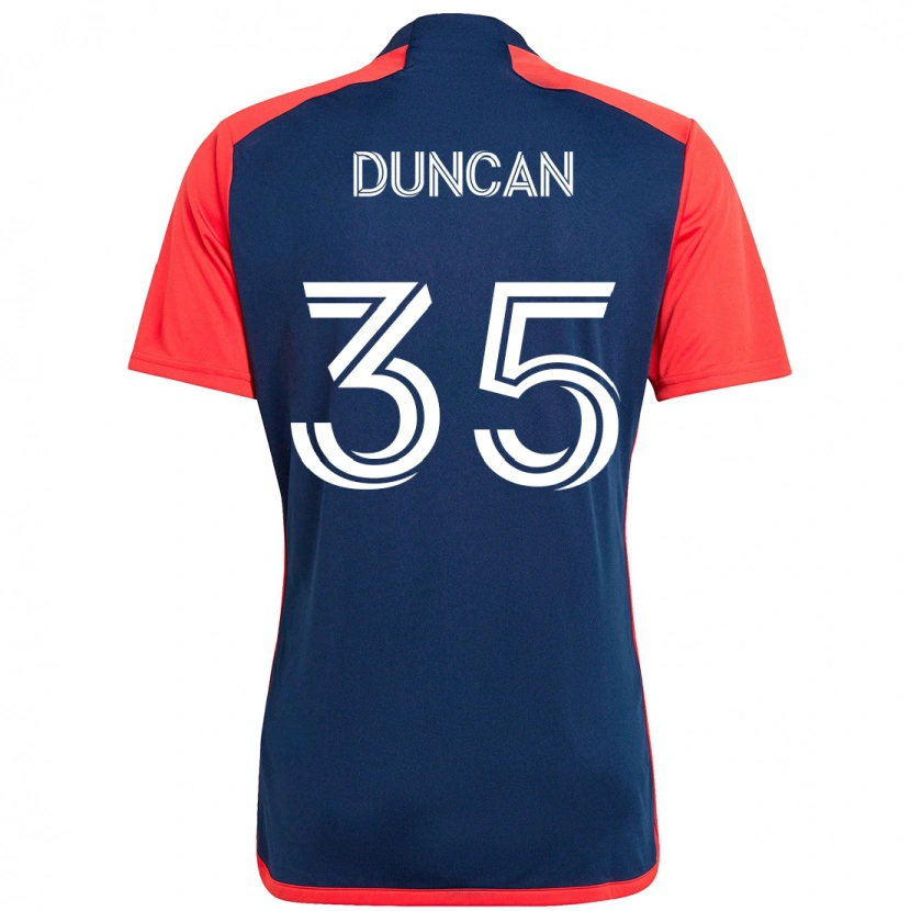 Danxen Niño Camiseta Nakye Greenidge-Duncan #35 Azul Rojo 1ª Equipación 2025/26 La Camisa