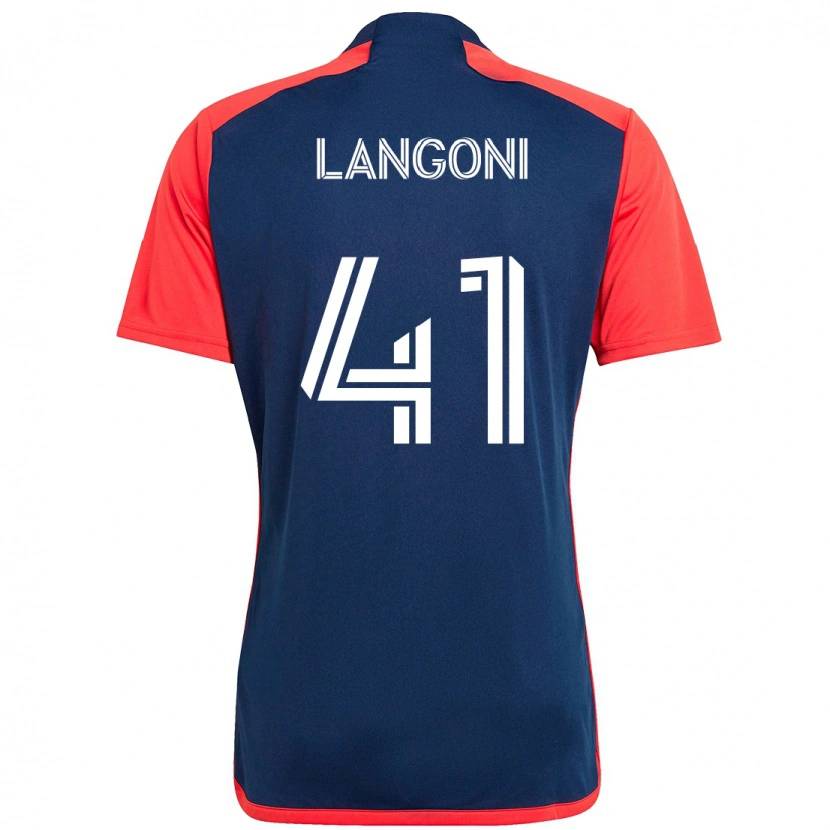 Danxen Niño Camiseta Luca Langoni #41 Blanco Azul 1ª Equipación 2025/26 La Camisa