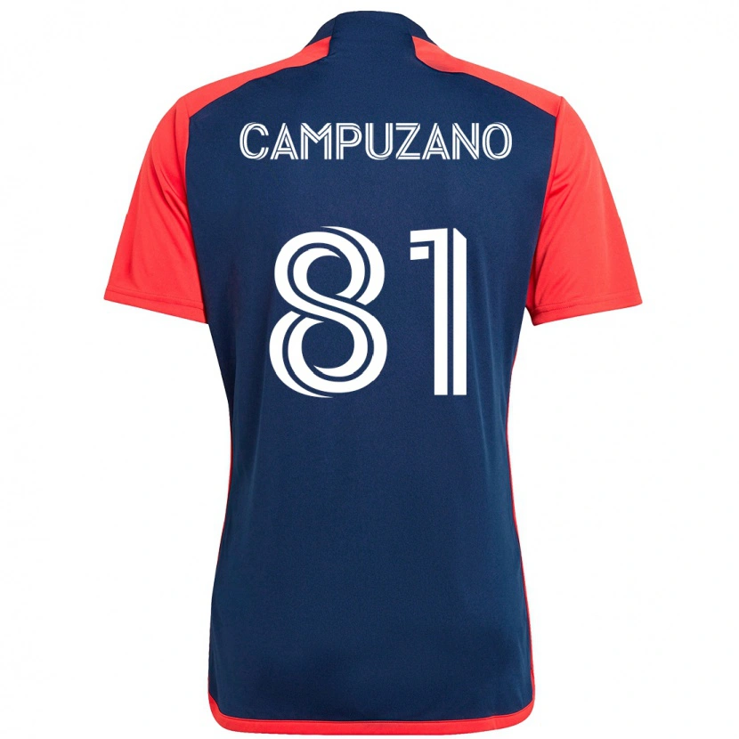 Danxen Niño Camiseta Nico Campuzano #81 Azul Rojo 1ª Equipación 2025/26 La Camisa