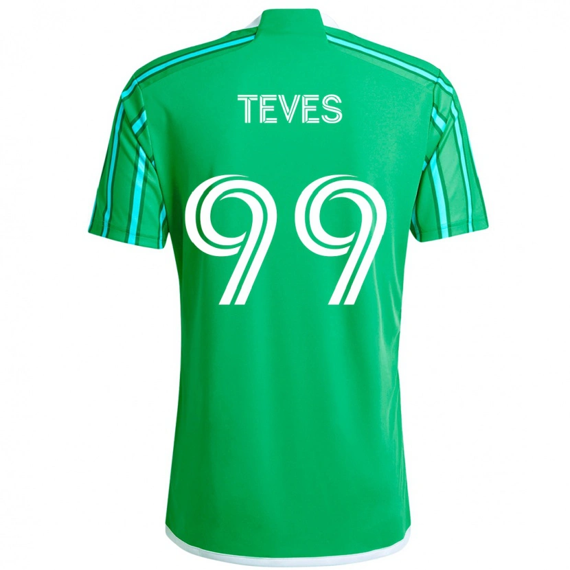Danxen Niño Camiseta Dylan Teves #99 Verde Blanco 1ª Equipación 2025/26 La Camisa