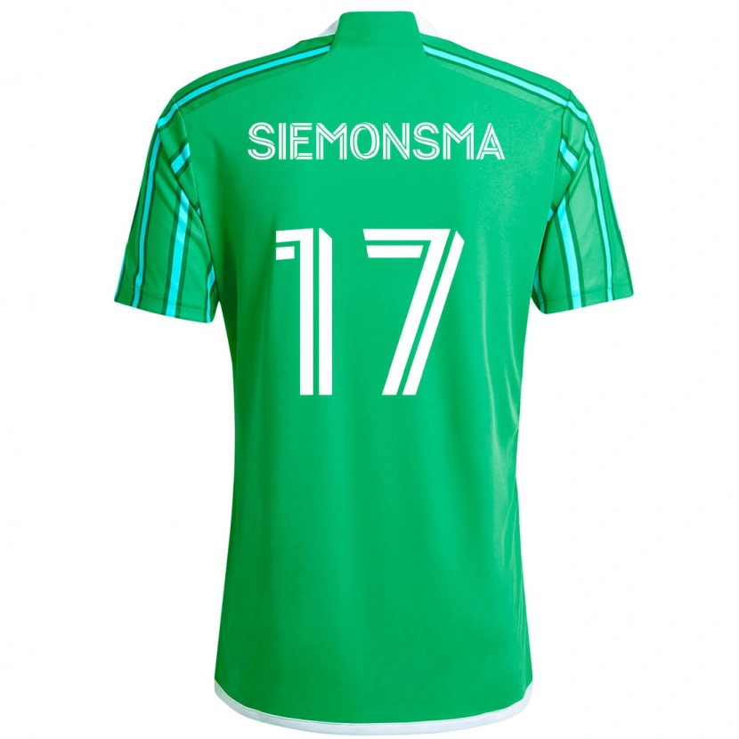 Danxen Niño Camiseta Sianna Siemonsma #17 Verde Blanco 1ª Equipación 2025/26 La Camisa
