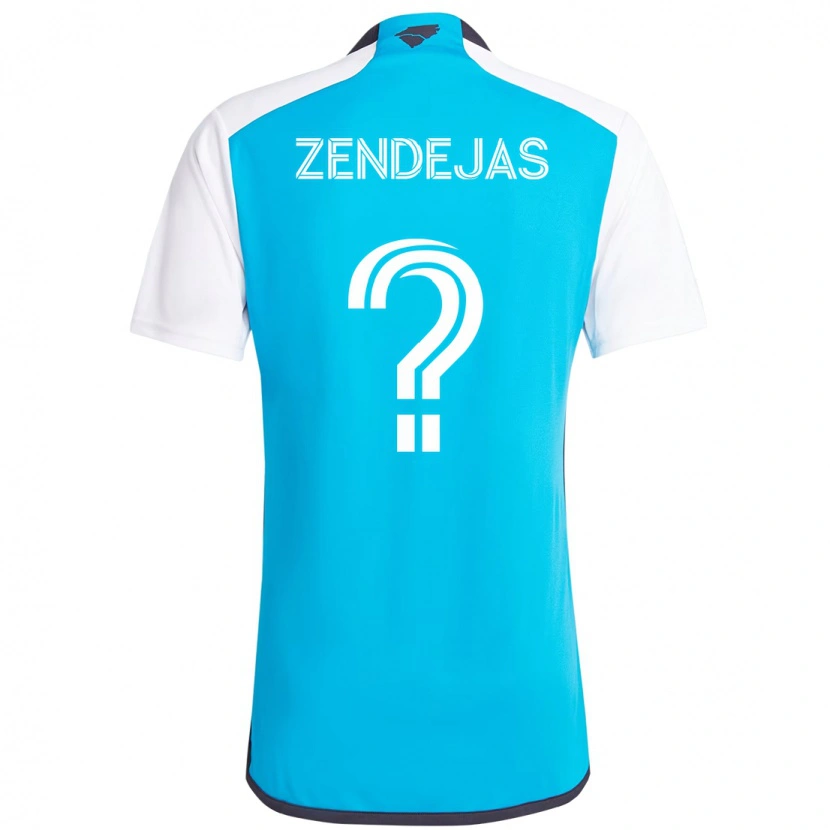 Danxen Niño Camiseta Adrián Zendejas #0 Azul Celeste Blanco 1ª Equipación 2025/26 La Camisa