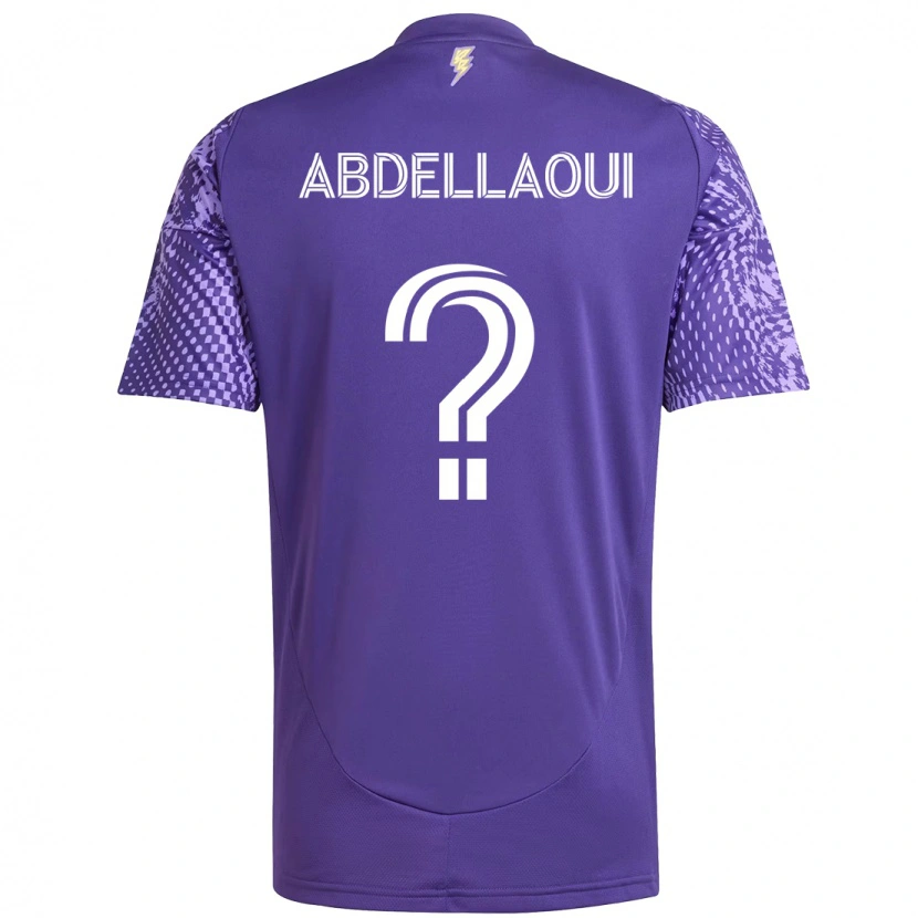 Danxen Niño Camiseta Noham Abdellaoui #0 Blanco Morado 1ª Equipación 2025/26 La Camisa
