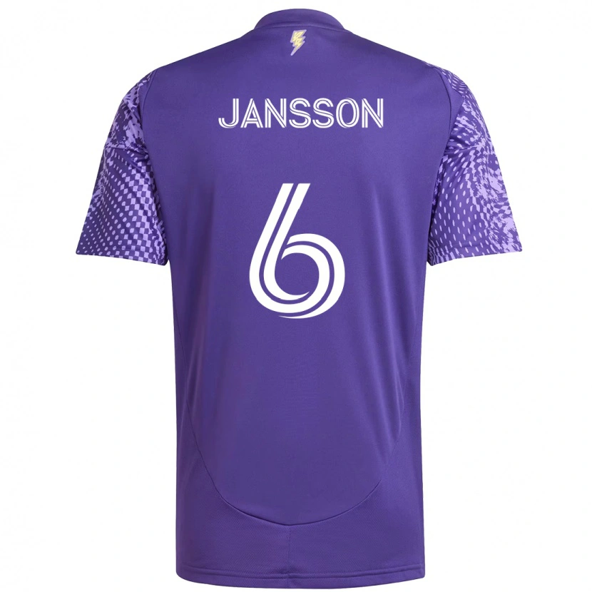 Danxen Niño Camiseta Robin Jansson #6 Blanco Morado 1ª Equipación 2025/26 La Camisa