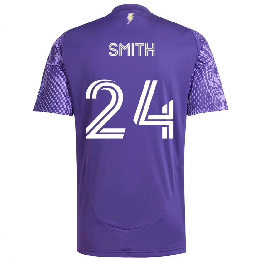 Danxen Niño Camiseta Kyle Smith #24 Blanco Morado 1ª Equipación 2025/26 La Camisa