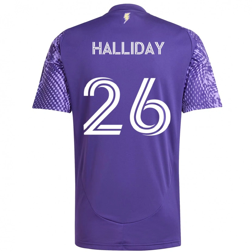 Danxen Niño Camiseta Michael Halliday #26 Blanco Morado 1ª Equipación 2025/26 La Camisa