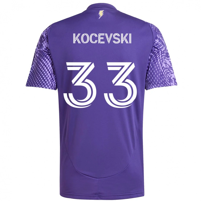 Danxen Niño Camiseta Jeorgio Kocevski #33 Blanco Morado 1ª Equipación 2025/26 La Camisa