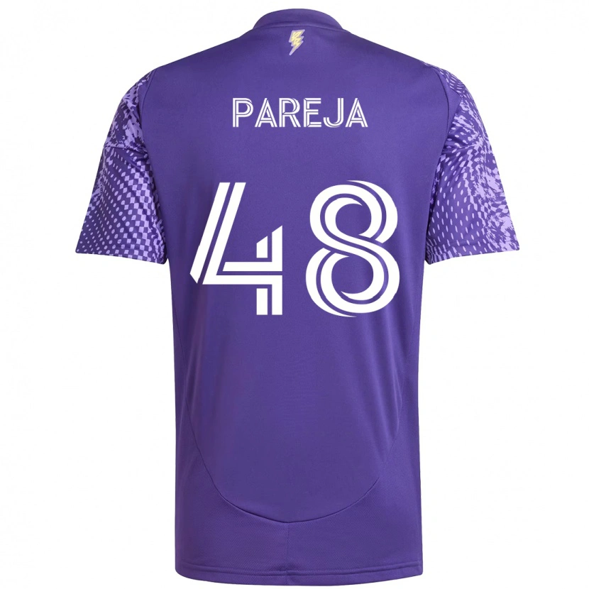 Danxen Niño Camiseta Diego Pareja #48 Blanco Morado 1ª Equipación 2025/26 La Camisa