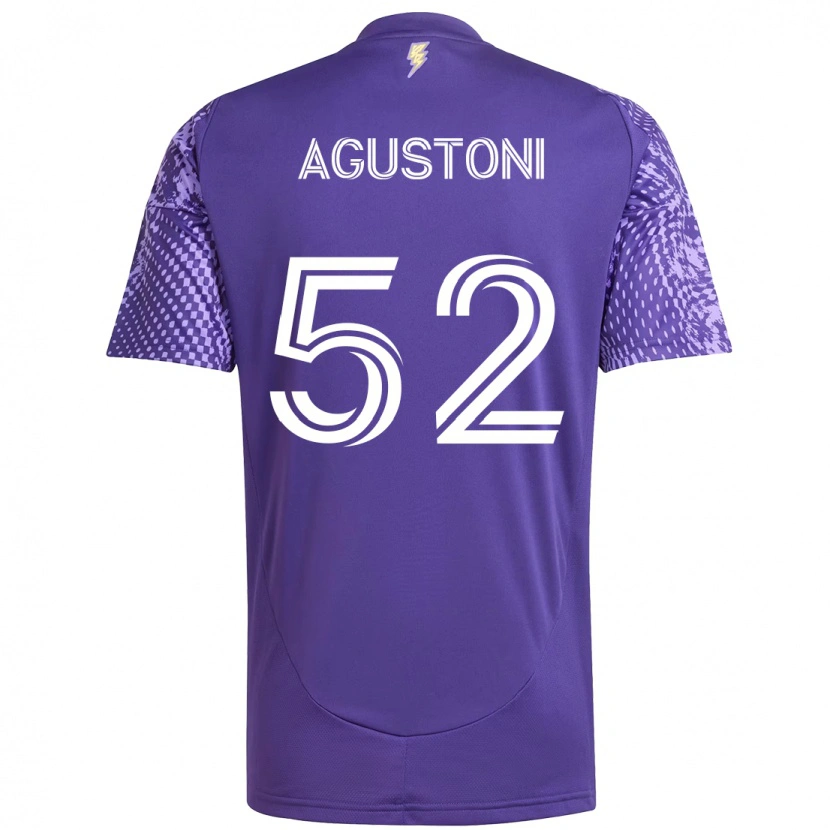 Danxen Niño Camiseta Gonzalo Agustoni #52 Blanco Morado 1ª Equipación 2025/26 La Camisa