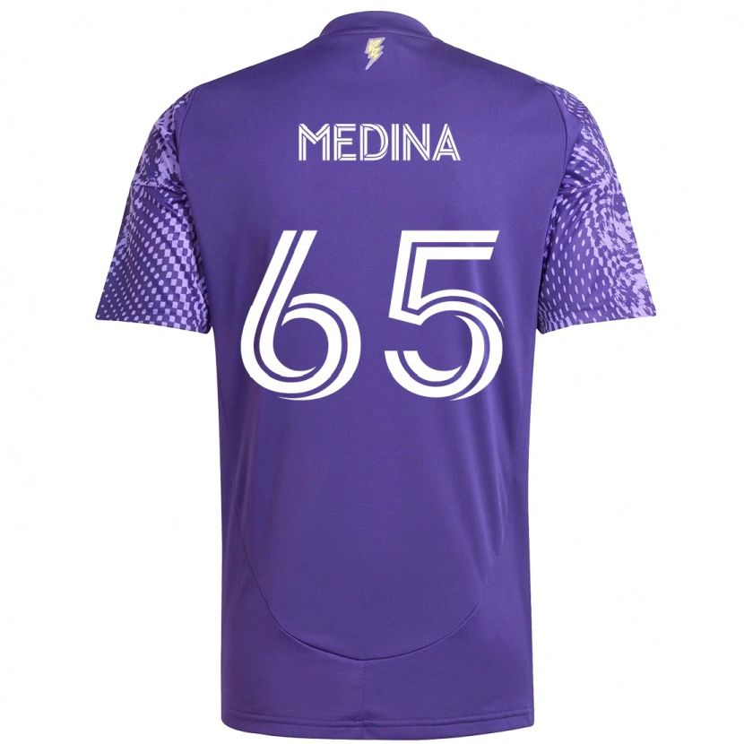 Danxen Niño Camiseta Cristian Medina #65 Blanco Morado 1ª Equipación 2025/26 La Camisa