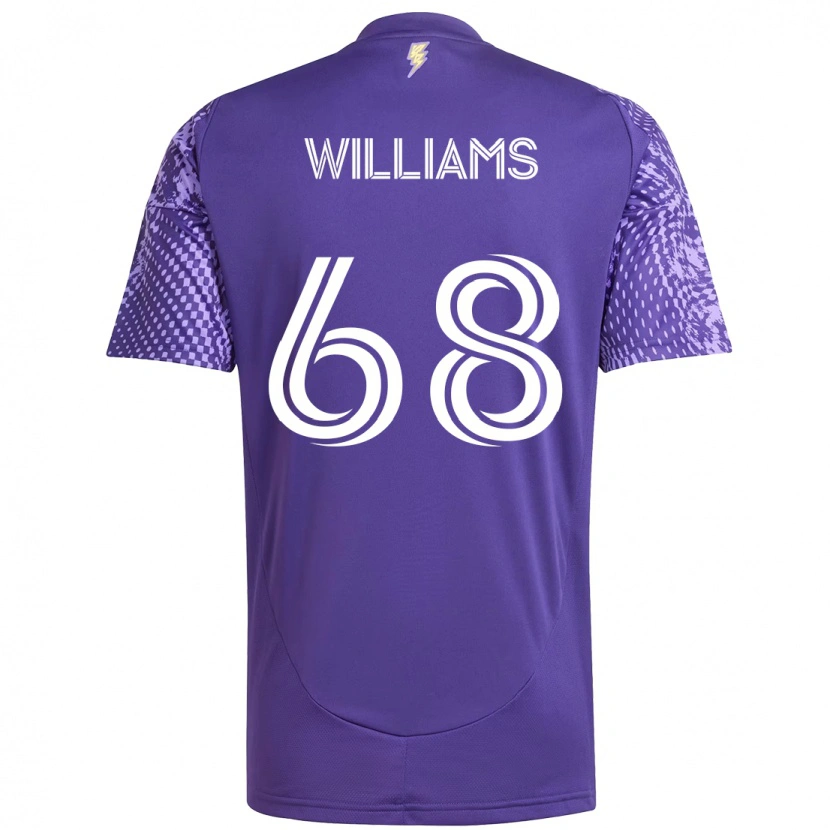 Danxen Niño Camiseta Thomas Williams #68 Blanco Morado 1ª Equipación 2025/26 La Camisa