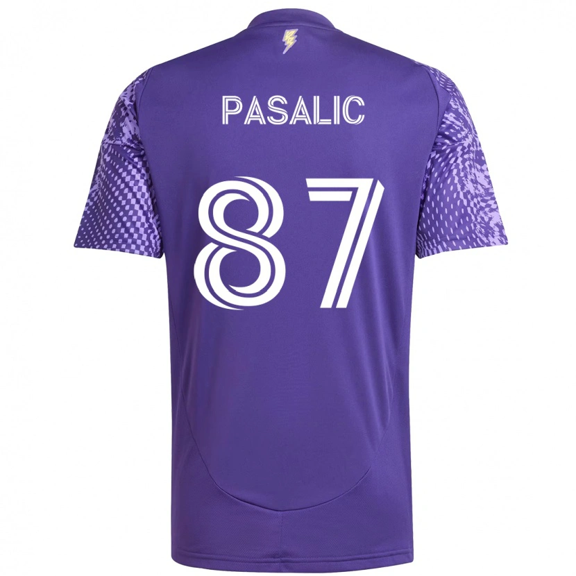 Danxen Niño Camiseta Marco Pasalic #87 Blanco Morado 1ª Equipación 2025/26 La Camisa