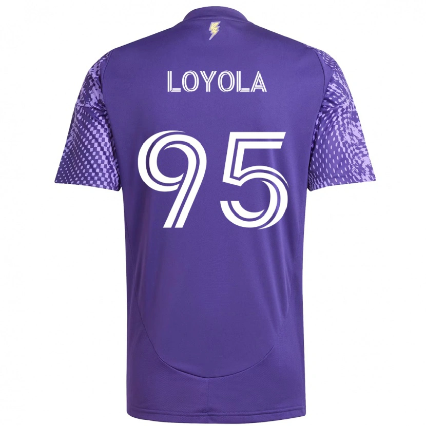 Danxen Niño Camiseta Favian Loyola #95 Blanco Morado 1ª Equipación 2025/26 La Camisa