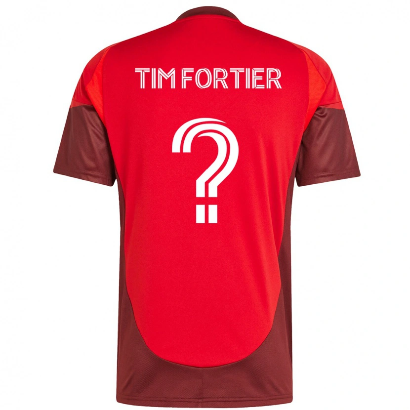 Danxen Niño Camiseta Tim Fortier #0 Blanco Rojo 1ª Equipación 2025/26 La Camisa