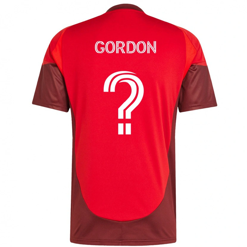 Danxen Niño Camiseta Joshua Gordon #0 Rojo Blanco 1ª Equipación 2025/26 La Camisa