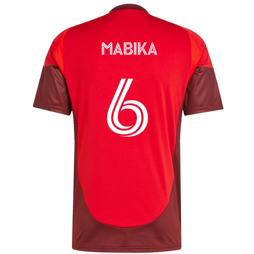 Danxen Niño Camiseta Aimé Mabika #6 Blanco Rojo 1ª Equipación 2025/26 La Camisa