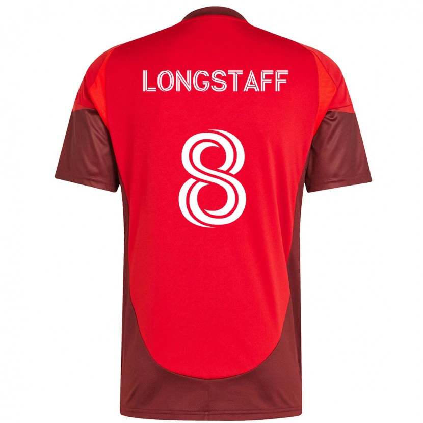 Danxen Niño Camiseta Matty Longstaff #8 Blanco Rojo 1ª Equipación 2025/26 La Camisa