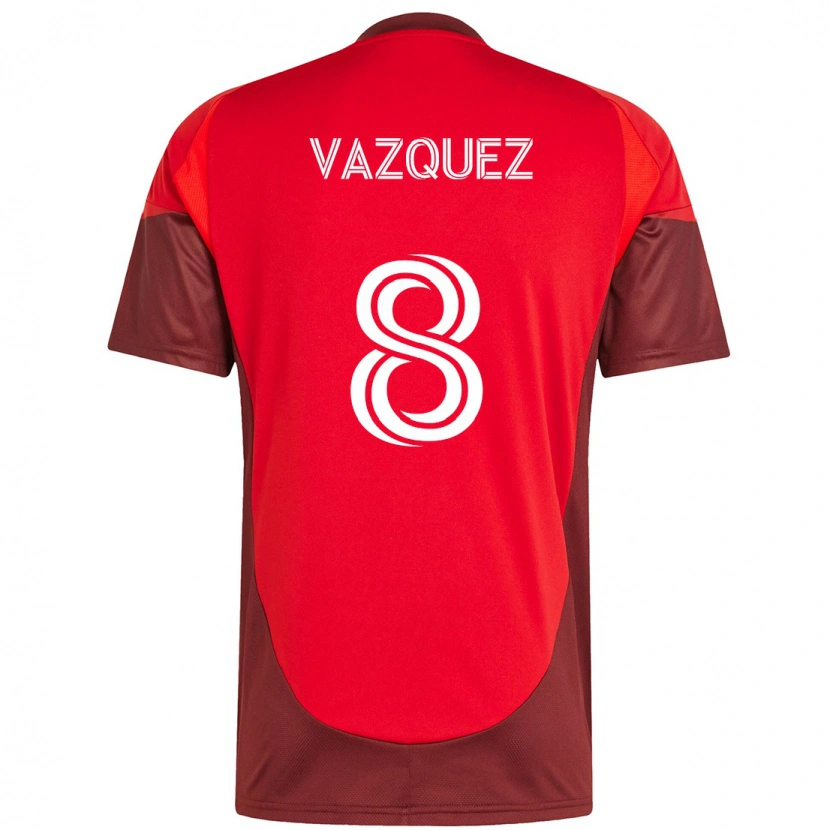 Danxen Niño Camiseta Víctor Vázquez #8 Blanco Rojo 1ª Equipación 2025/26 La Camisa