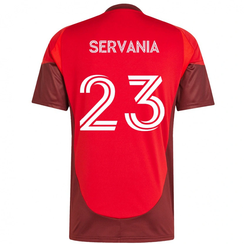 Danxen Niño Camiseta Brandon Servania #23 Blanco Rojo 1ª Equipación 2025/26 La Camisa