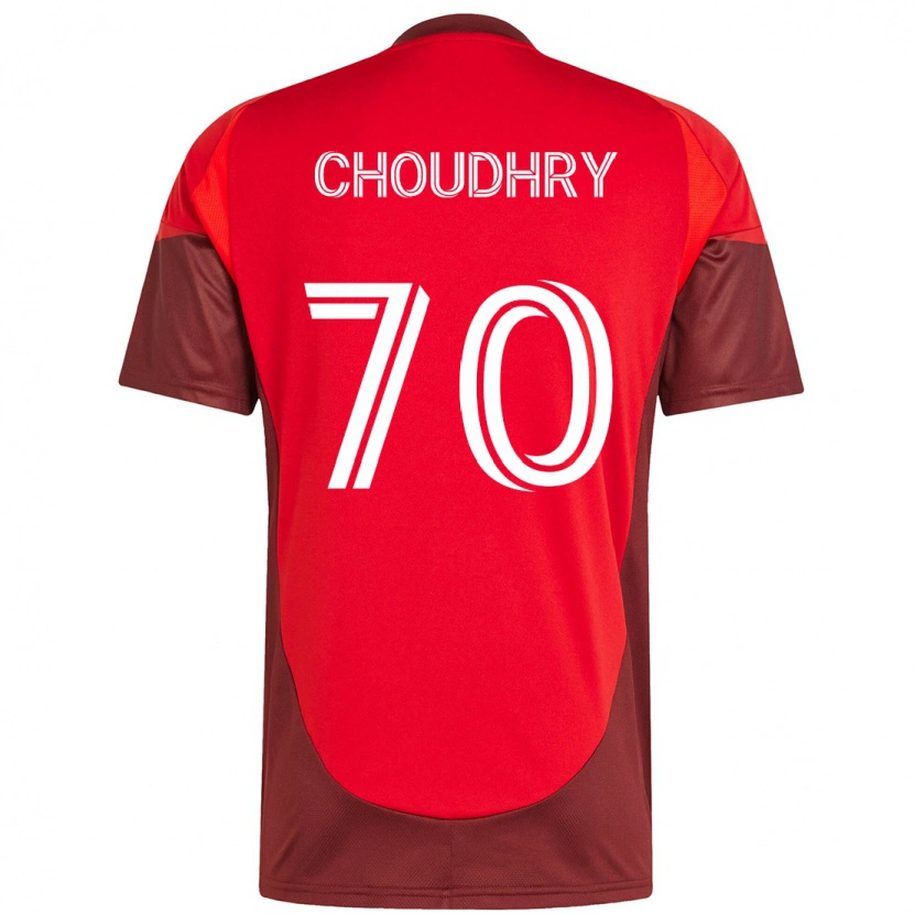 Danxen Niño Camiseta Benjamin Choudhry #70 Blanco Rojo 1ª Equipación 2025/26 La Camisa