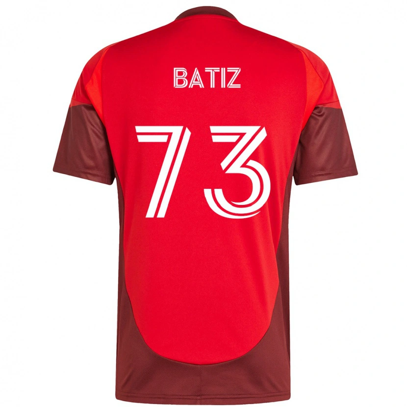 Danxen Niño Camiseta Jesus Batiz #73 Blanco Rojo 1ª Equipación 2025/26 La Camisa