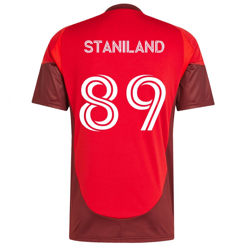 Danxen Niño Camiseta Charlie Staniland #89 Blanco Rojo 1ª Equipación 2025/26 La Camisa